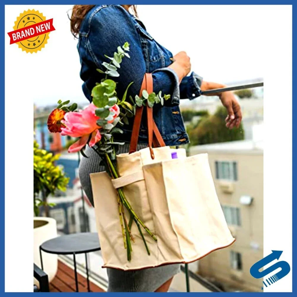 Large Canvas Utility Tote Bag Heavy Duty Reusable Grocery Shopping Bag